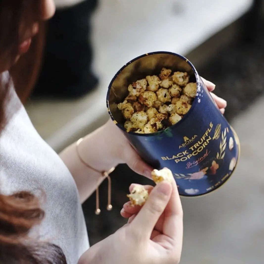 Girl eating popcorn