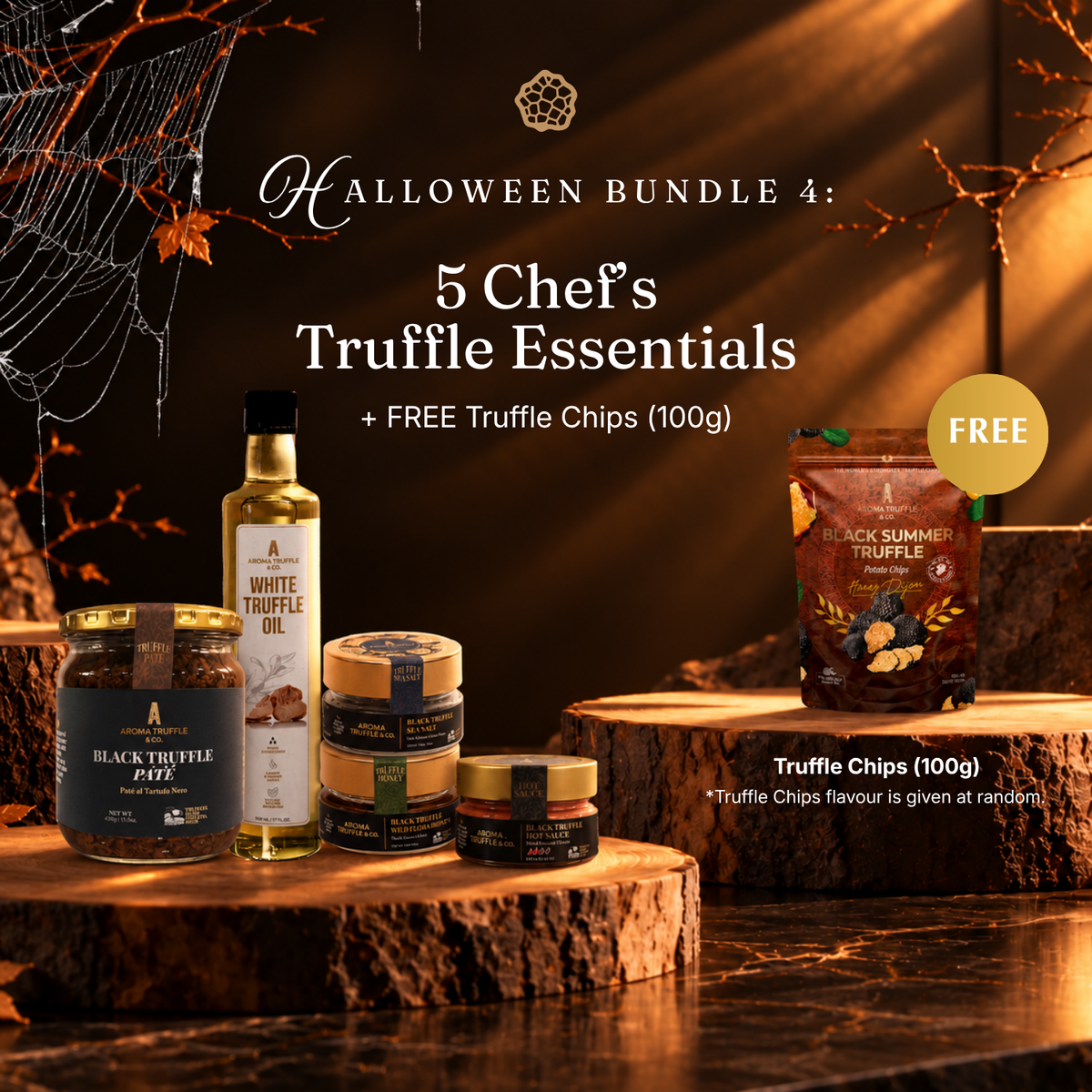 Halloween Bundle 4: 5 Chef’s Truffle Essentials + Free Truffle Chips