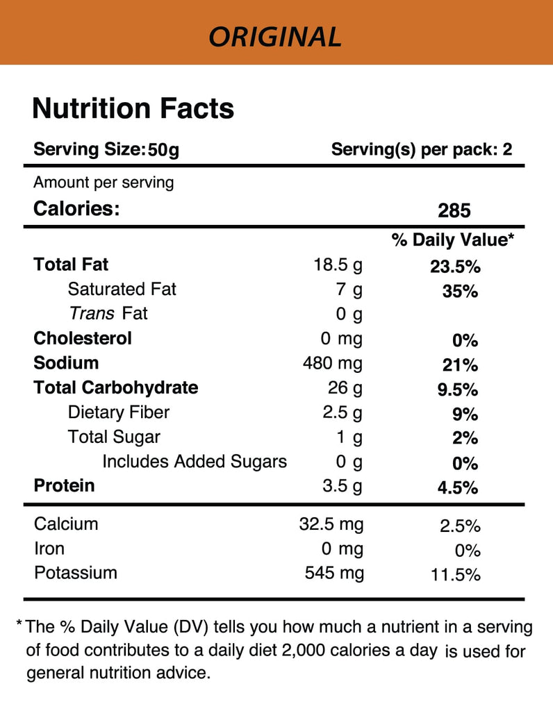 Nutrition Facts of Black Summer Truffle Chips - Original (100g)