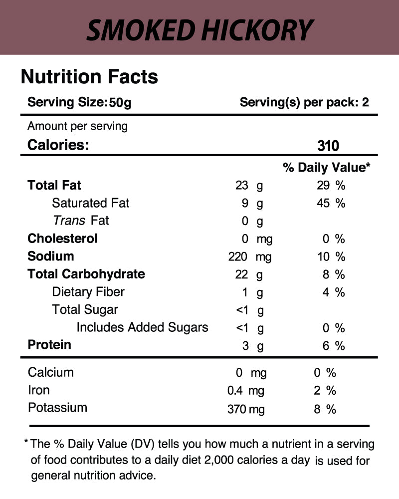 Nutrition Facts of Black Summer Truffle Chips - Smoked Hickory (100g)