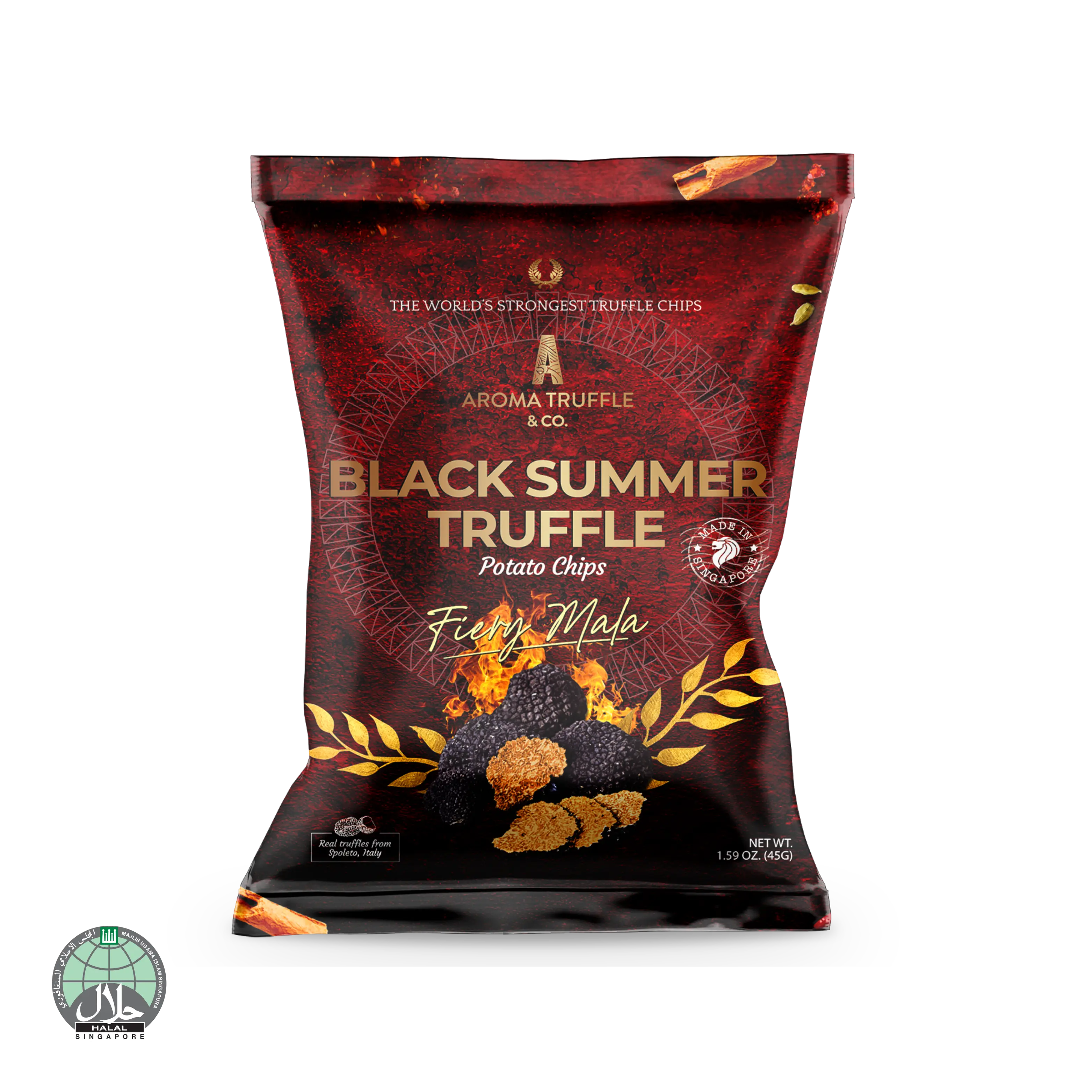 Black Summer Truffle Chips - Fiery Mala (45g) - Aroma Truffle