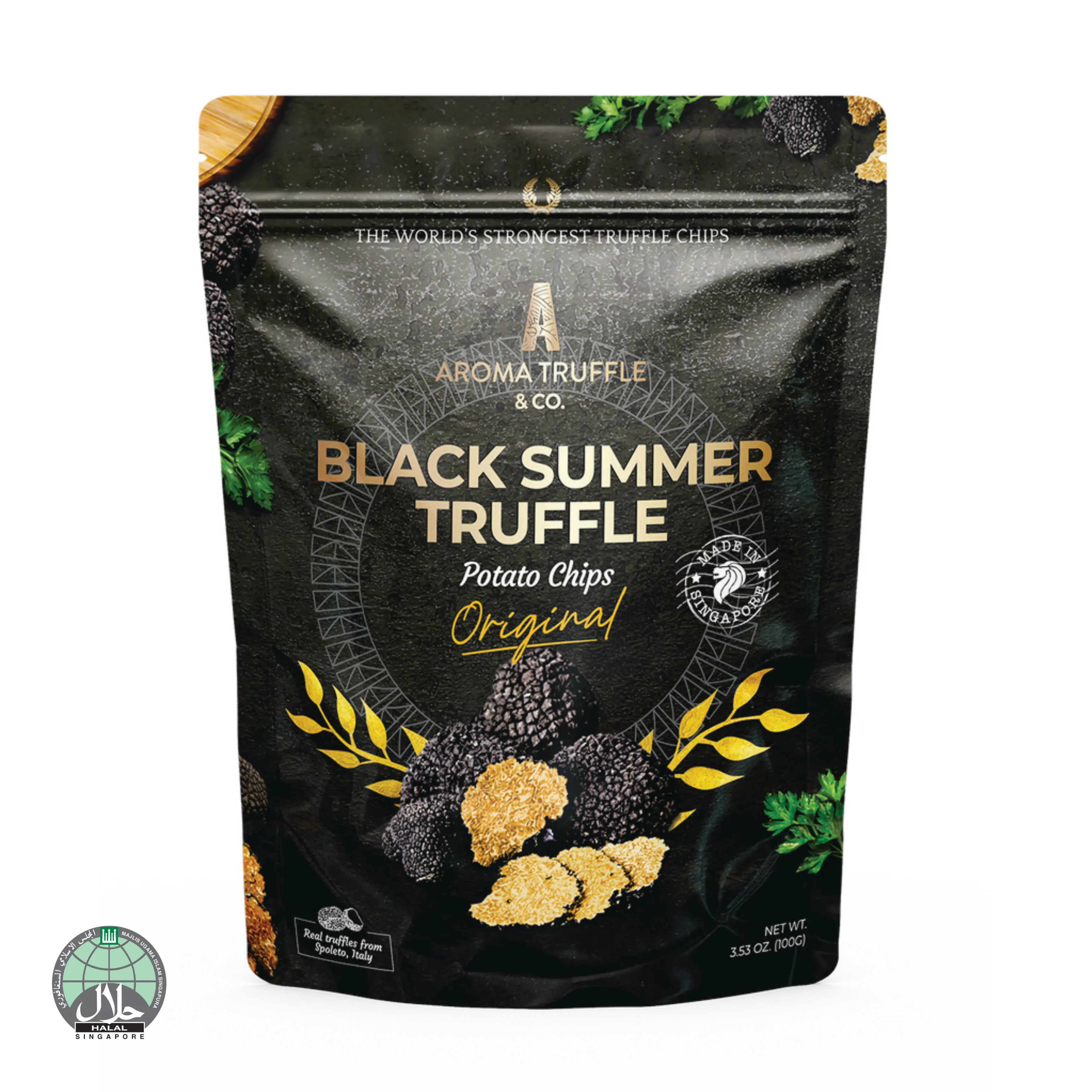 Black Summer Truffle Chips - Parmesan Cheese (100g) - Aroma Truffle