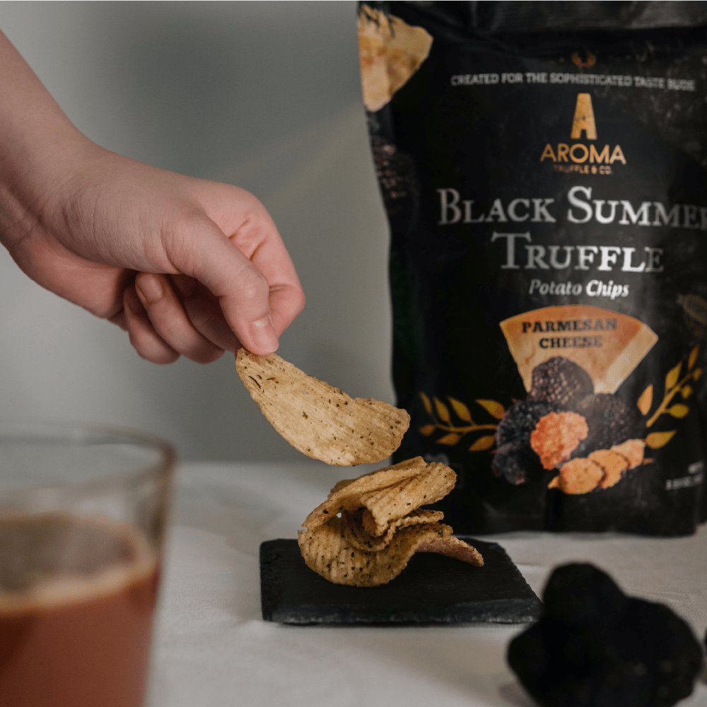 Black Summer Truffle Chips - Parmesan Cheese (100g) - Aroma Truffle