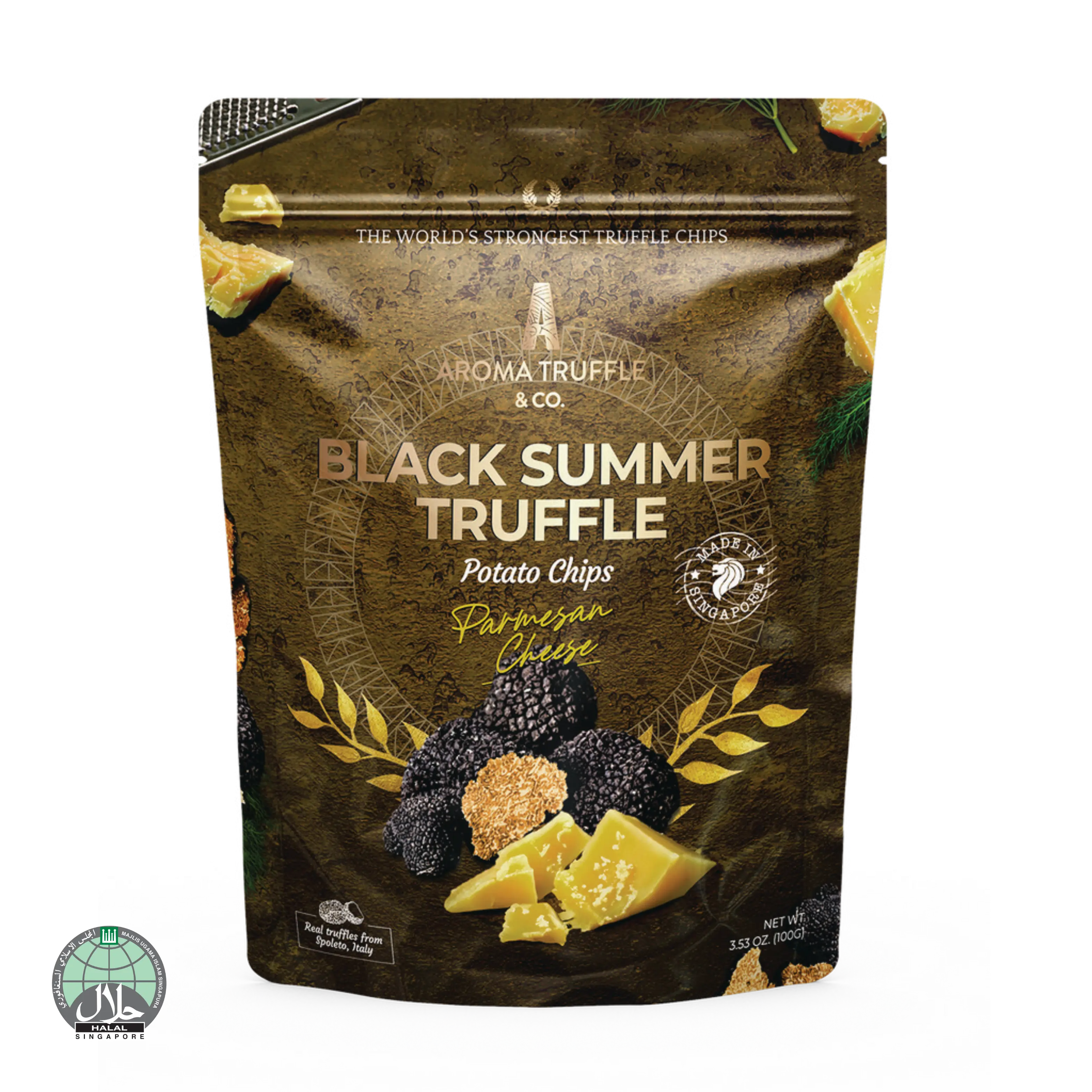 Black Summer Truffle Chips - Parmesan Cheese (100g) - Aroma Truffle