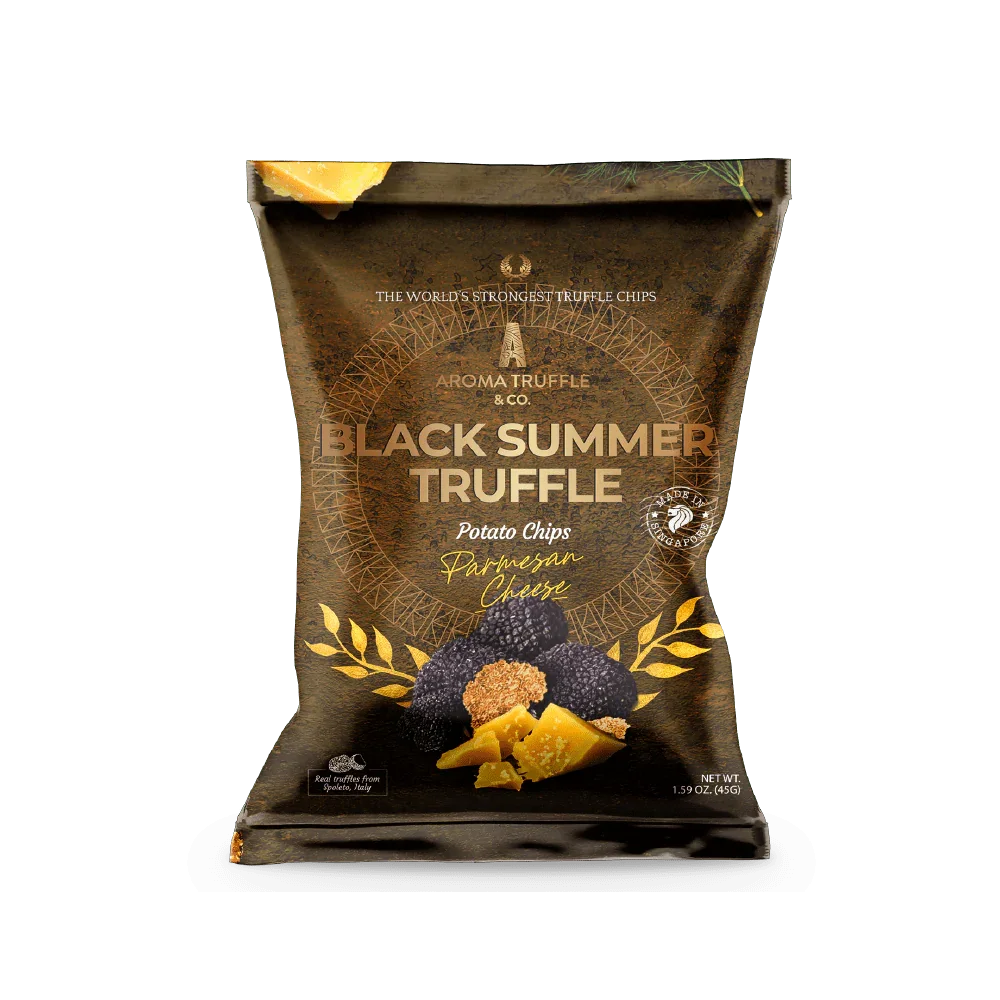 Black Summer Truffle Chips - Parmesan Cheese (45g) - Aroma Truffle