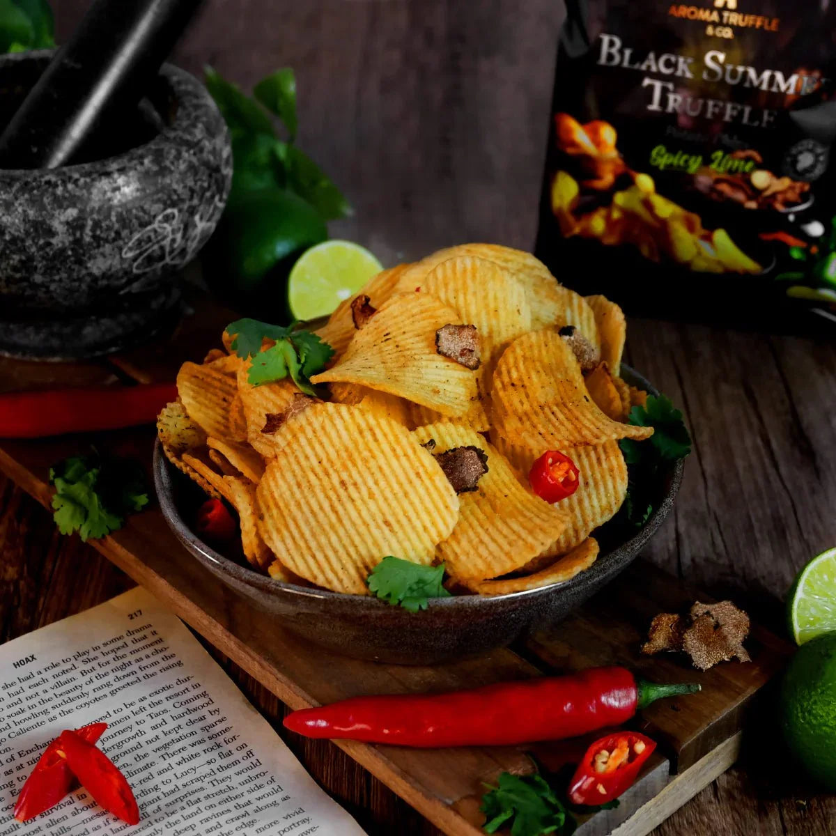 Black Summer Truffle Chips - Spicy Lime (45g) - Aroma Truffle