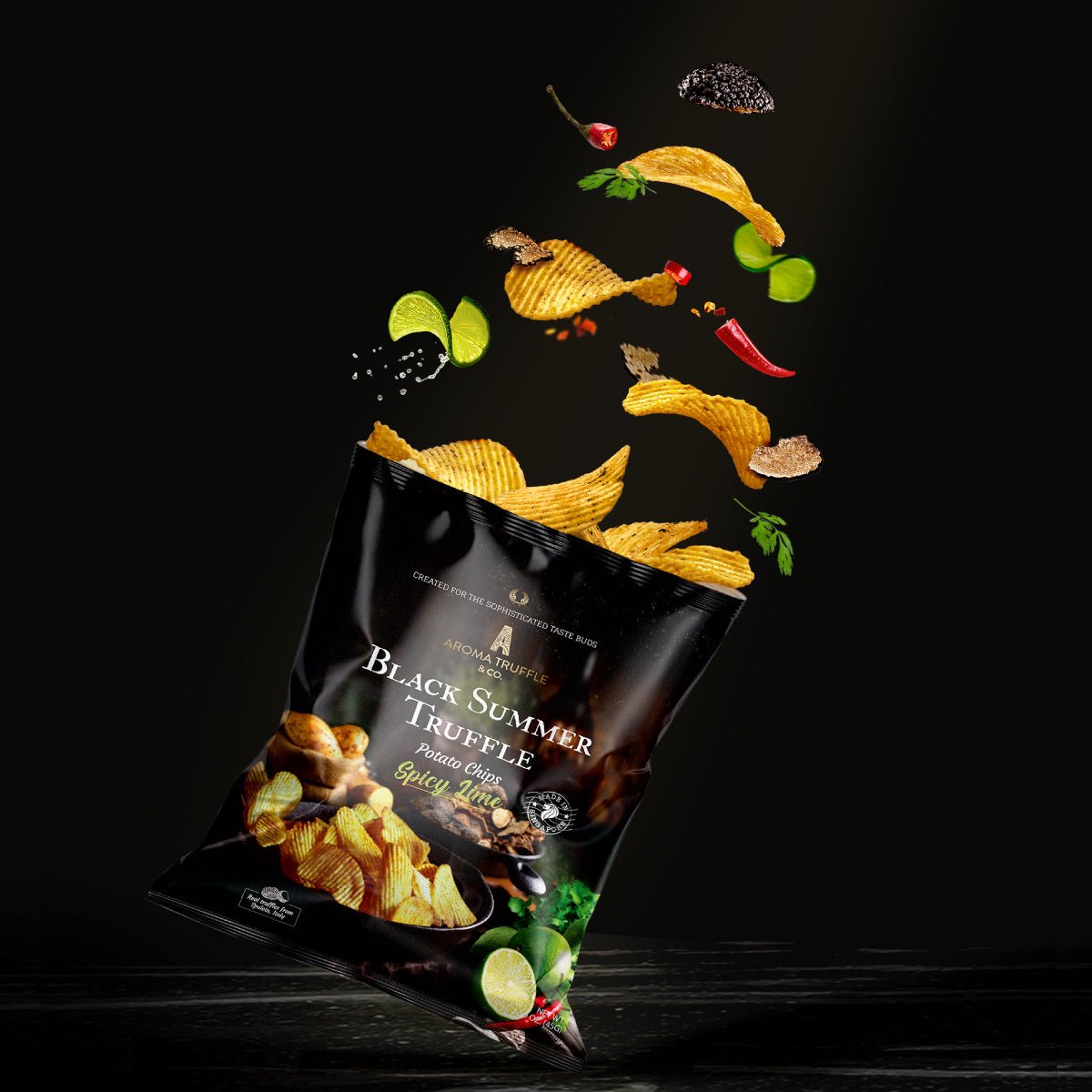 Black Summer Truffle Chips - Spicy Lime (45g) - Aroma Truffle
