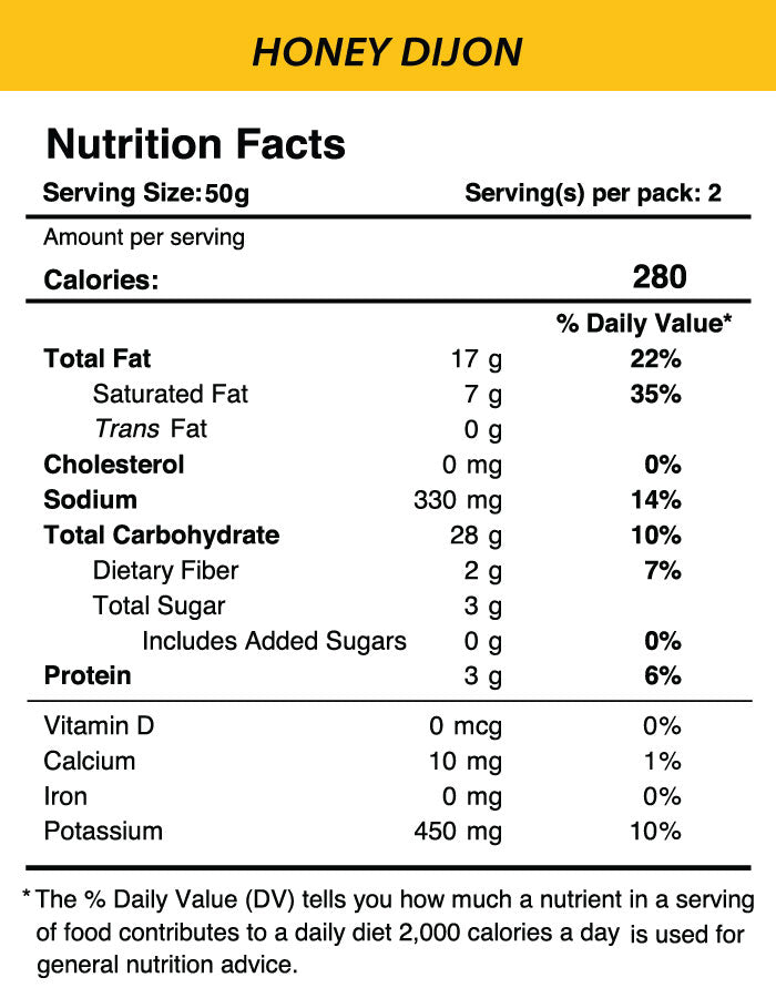 Nutrition Facts of Black Summer Truffle Chips - Honey Dijon (100g)