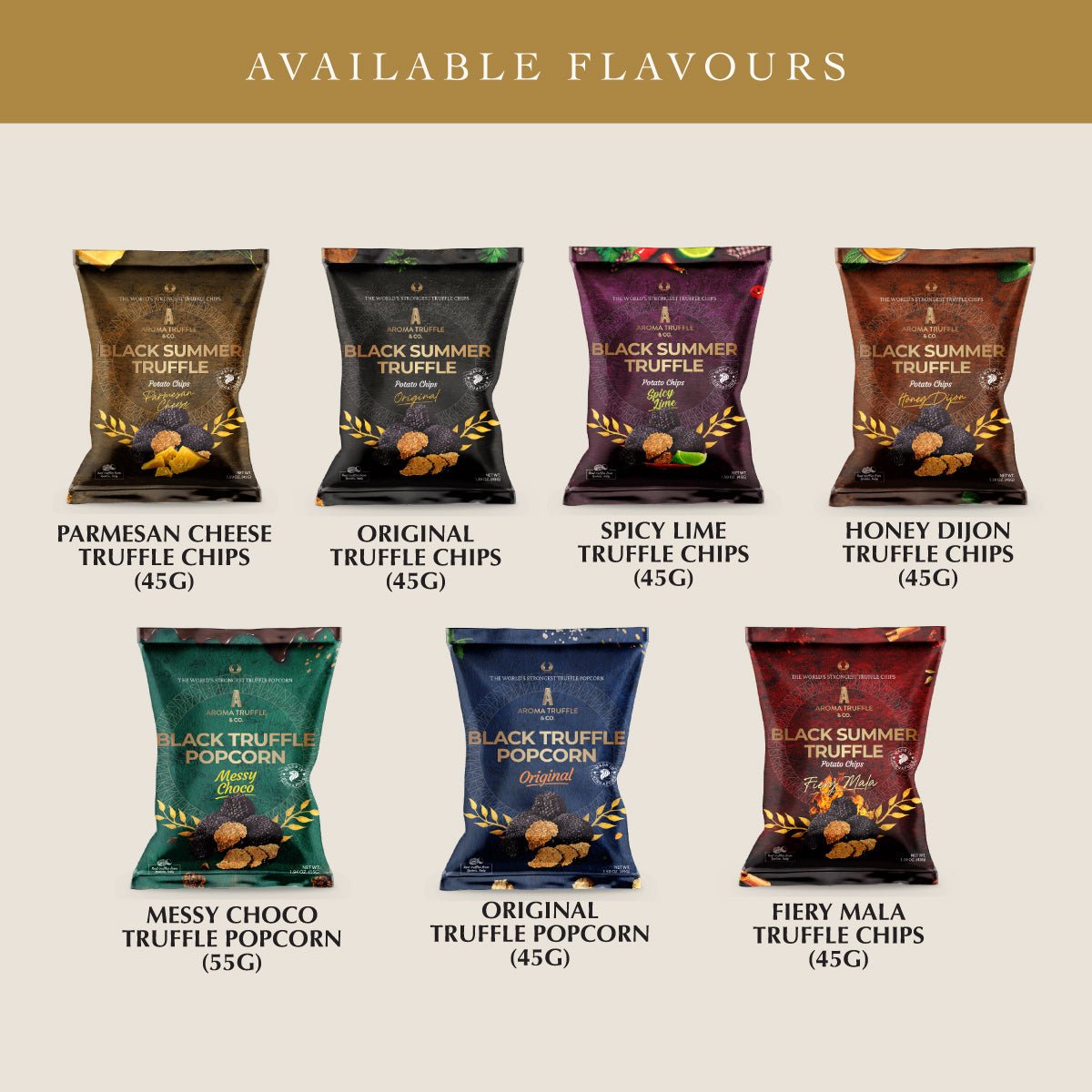 Mini Pouch Collection (6 x Truffle Chips/Popcorn) - Aroma Truffle