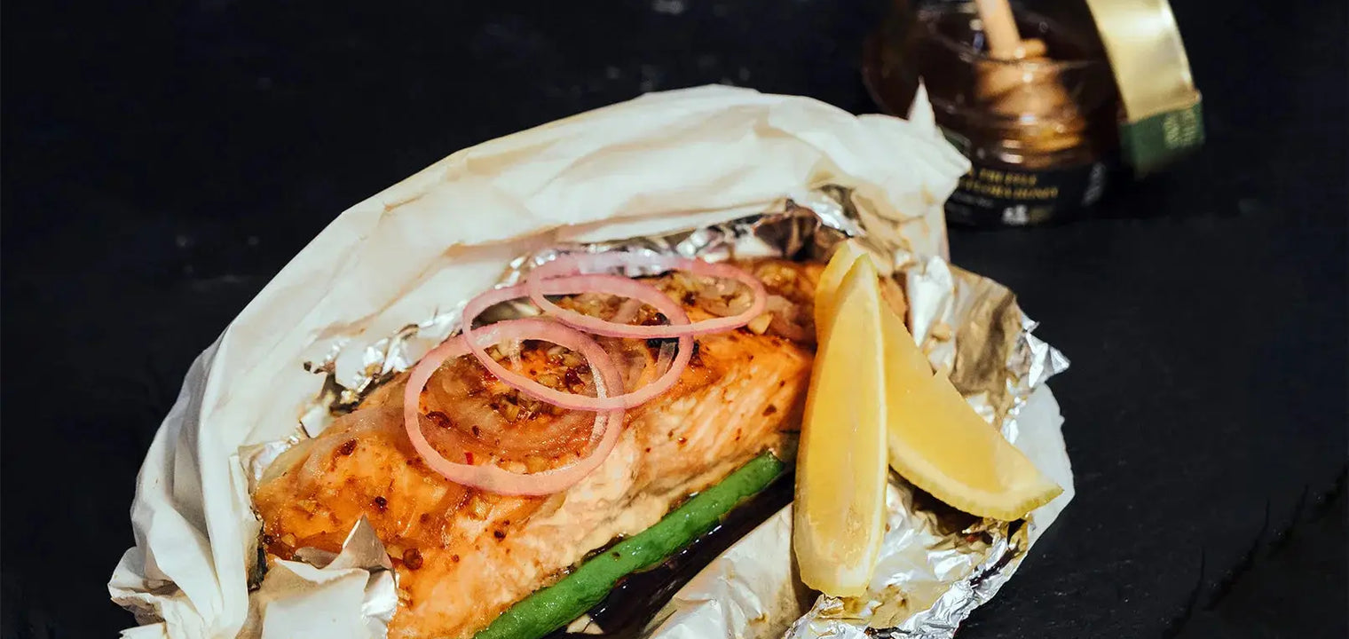 Truffle Honey Soy Glazed Salmon in Parchment