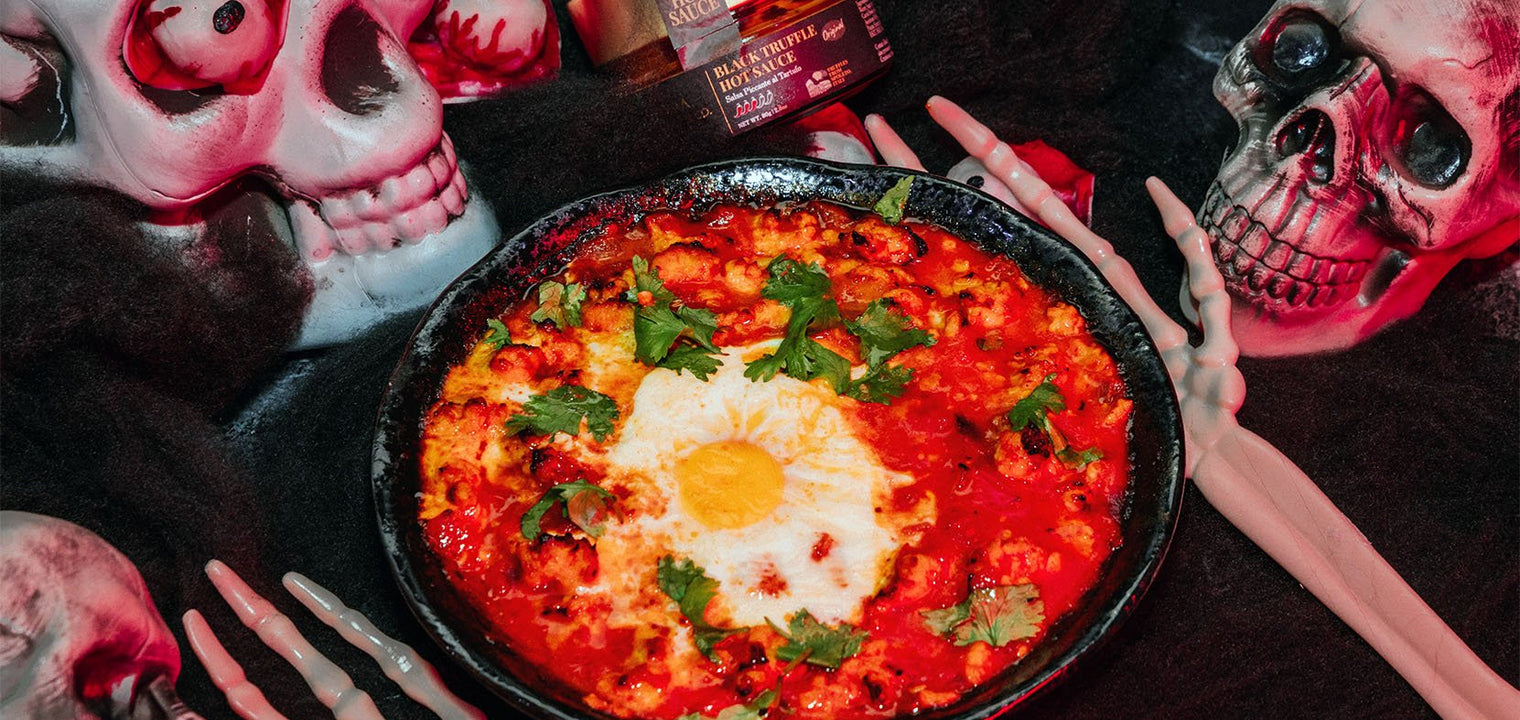 A Spooky Shakshuka with Truffle Hot Sauce - Aroma Truffle