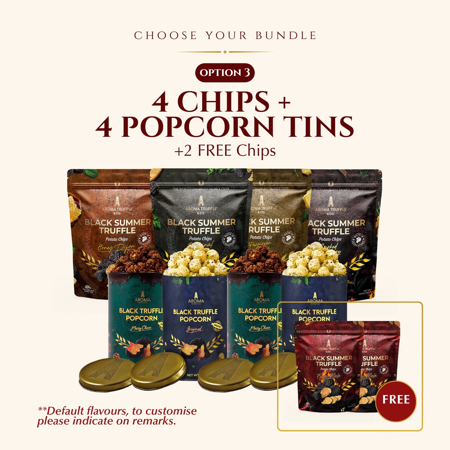 SG61 Exclusive | 4 Chips + 4 Popcorn Tins + 2 FREE Chips