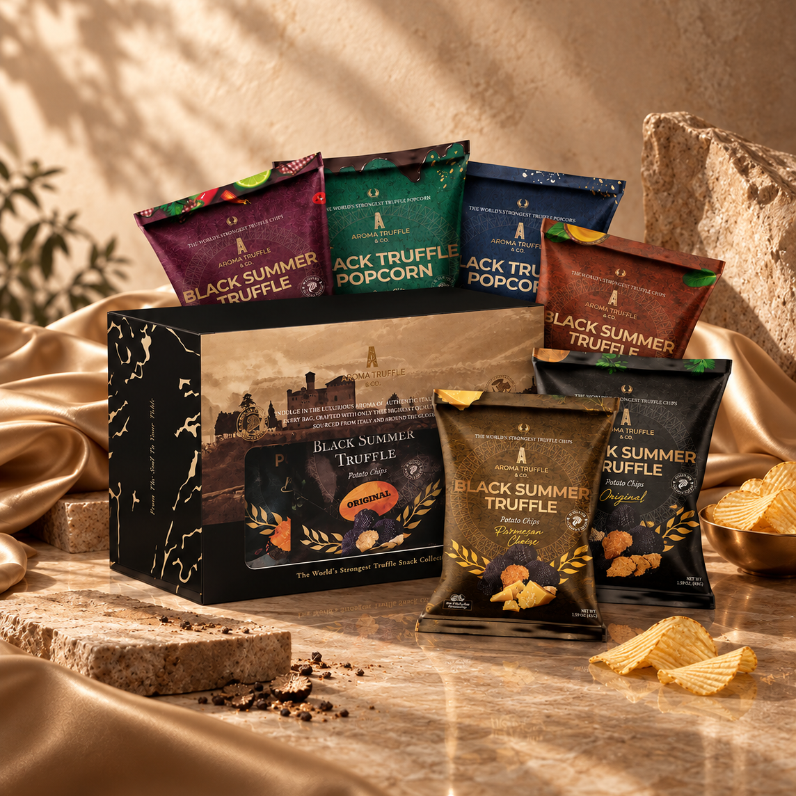 Truffle snack discovery gift box with mini pouches - Aroma Truffle