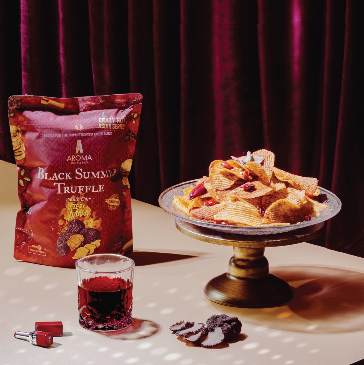 Black Summer Truffle Chips - Fiery Mala (100g) - Aroma Truffle