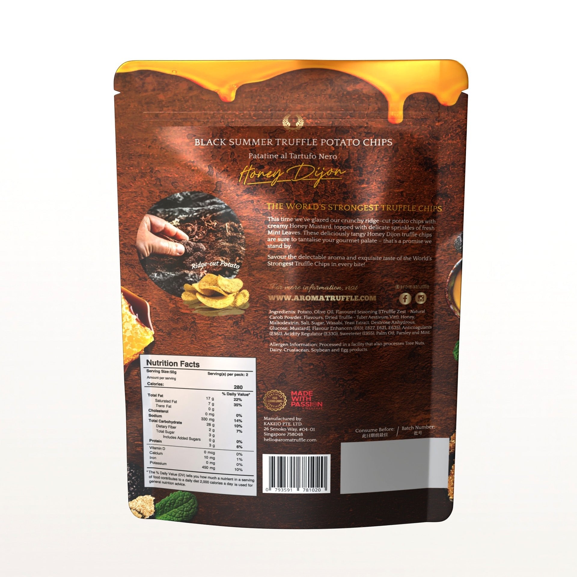 Black Summer Truffle Chips - Honey Dijon (100g) - Aroma Truffle