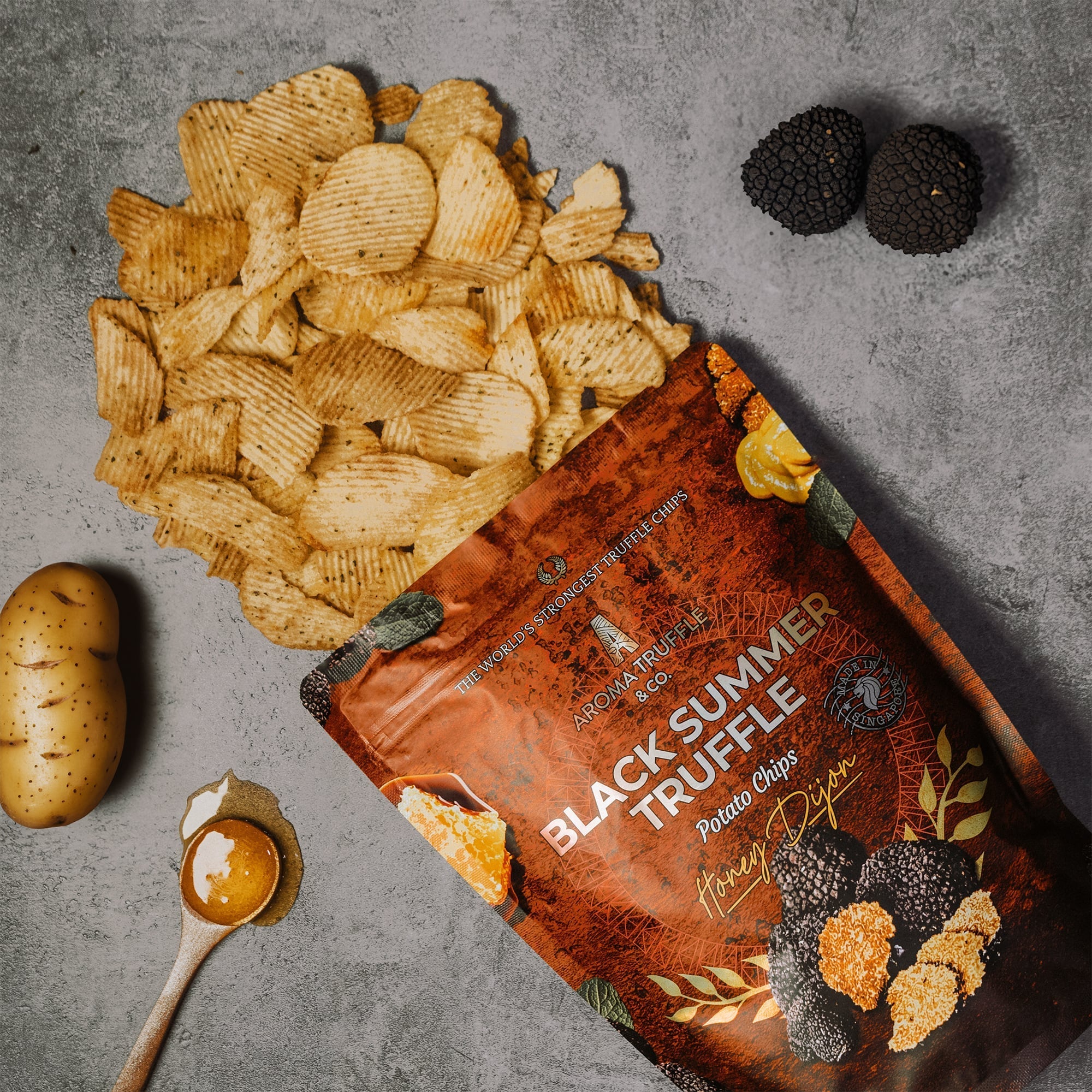 Black Summer Truffle Chips - Honey Dijon (100g) - Aroma Truffle