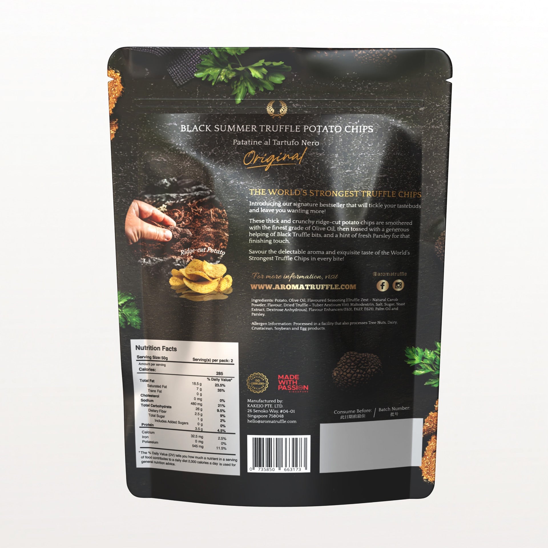 Black Summer Truffle Chips - Original (100g) - Aroma Truffle