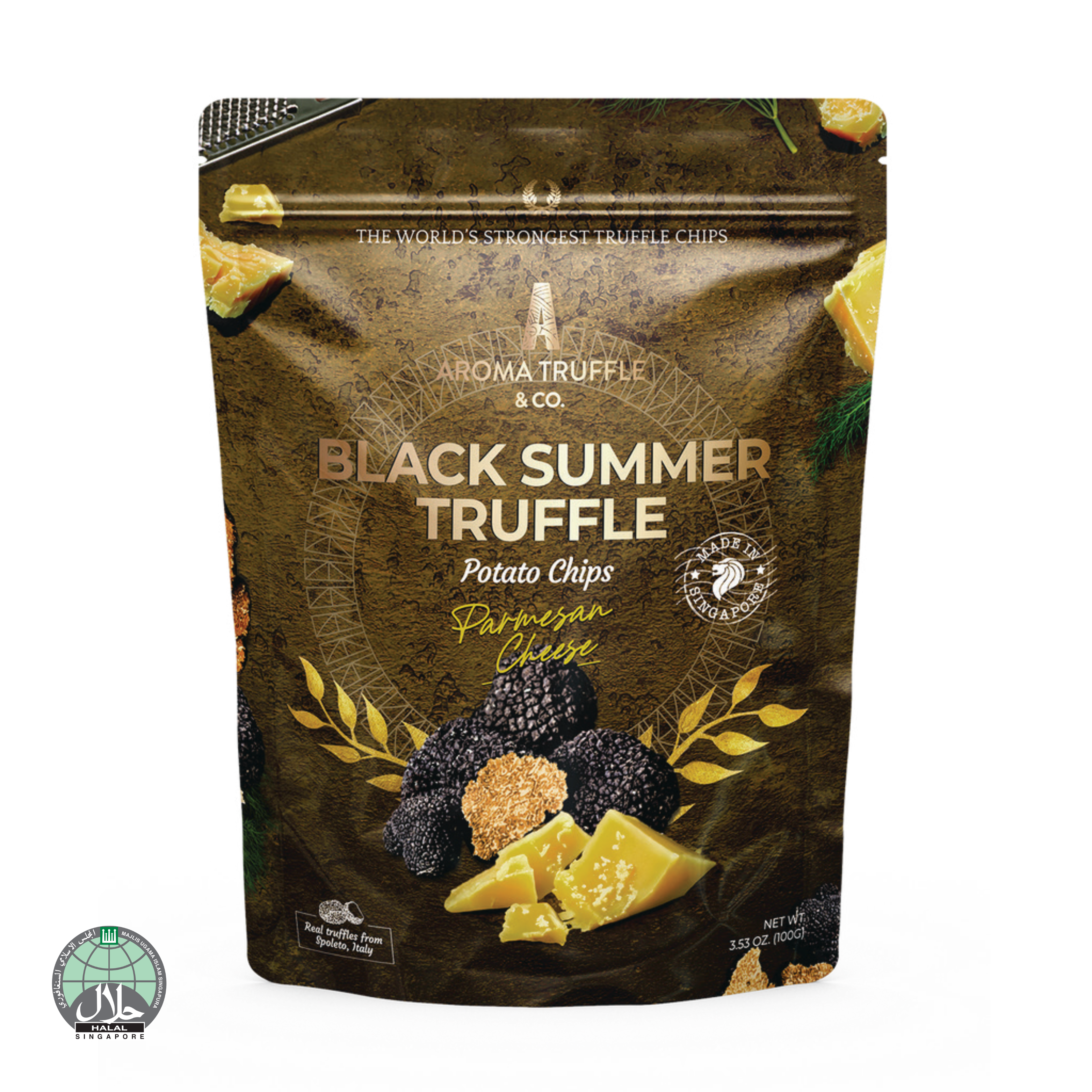 Black Summer Truffle Chips - Parmesan Cheese (100g) - Aroma Truffle