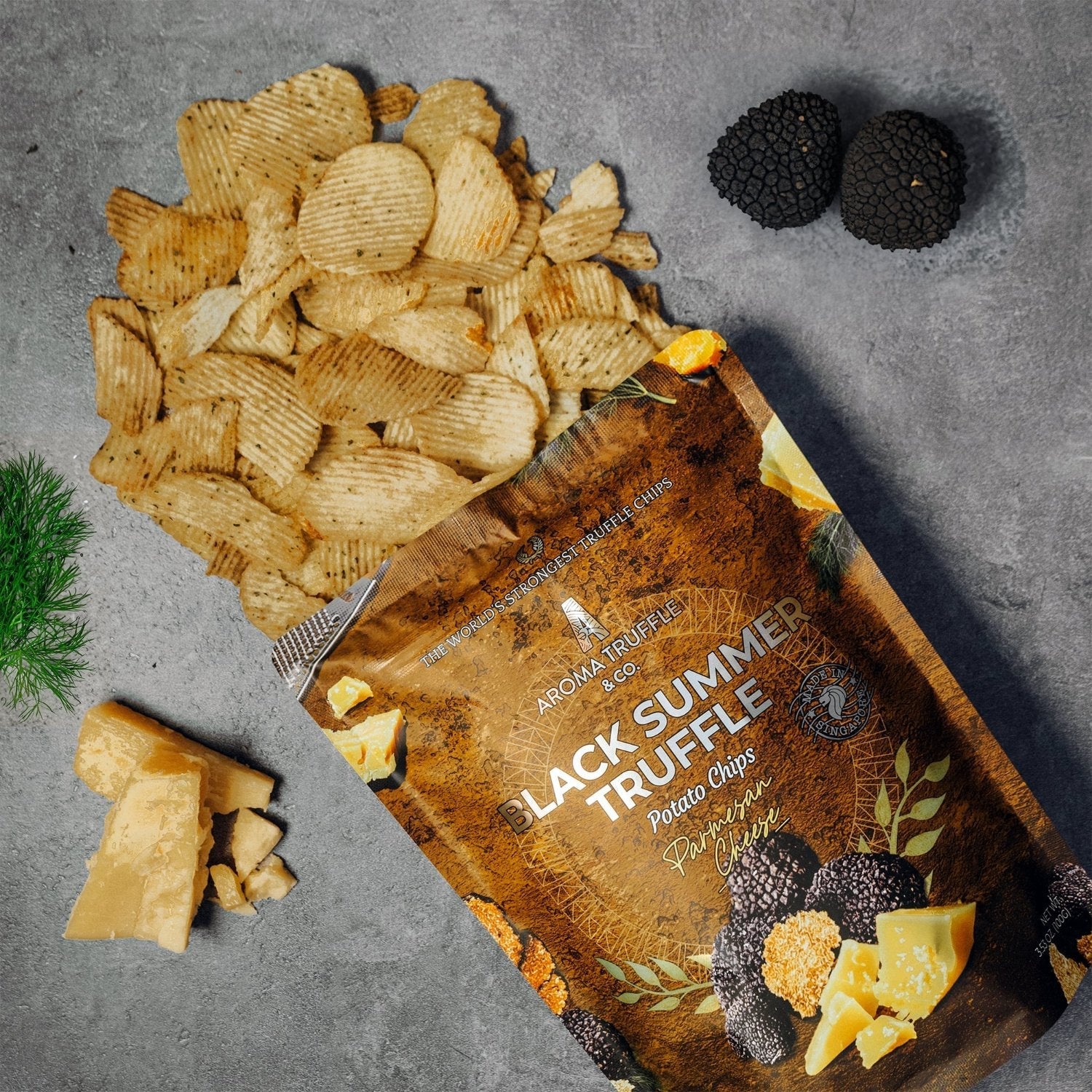 Black Summer Truffle Chips - Parmesan Cheese (100g) - Aroma Truffle