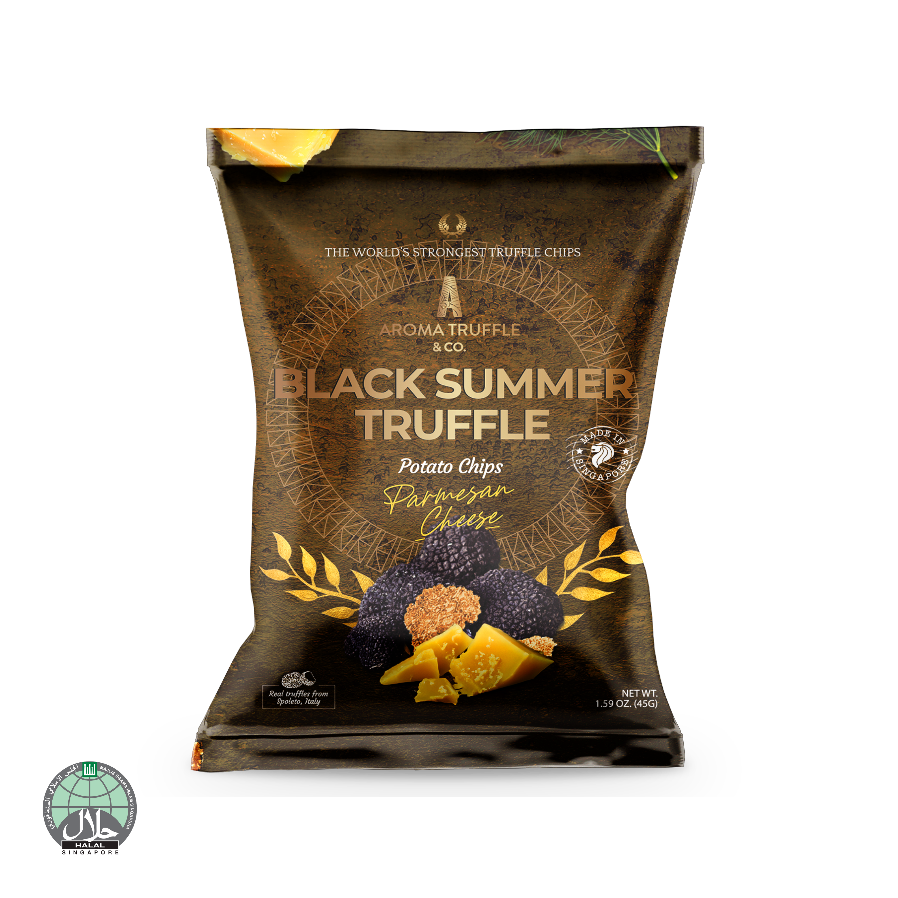 Black Summer Truffle Chips - Parmesan Cheese (45g) - Aroma Truffle