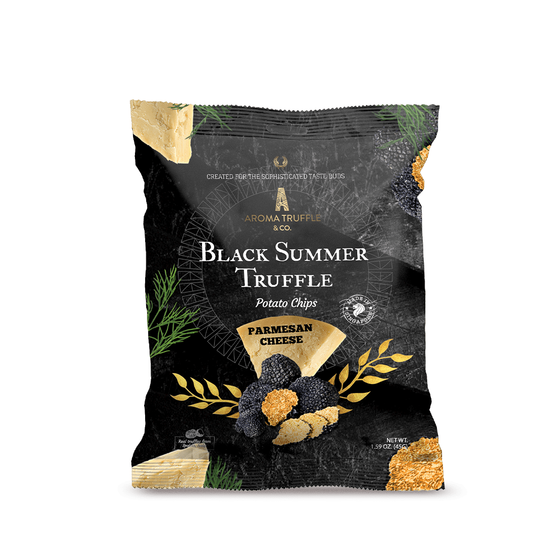 Black Summer Truffle Chips - Parmesan Cheese (45g) - Aroma Truffle