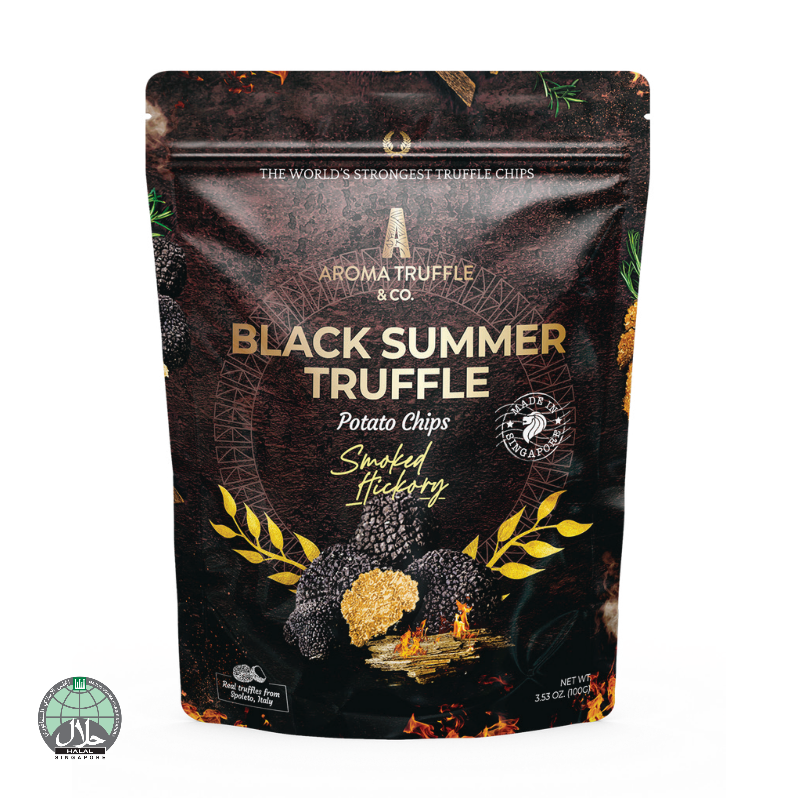 Black Summer Truffle Chips - Smoked Hickory (100g) - Aroma Truffle