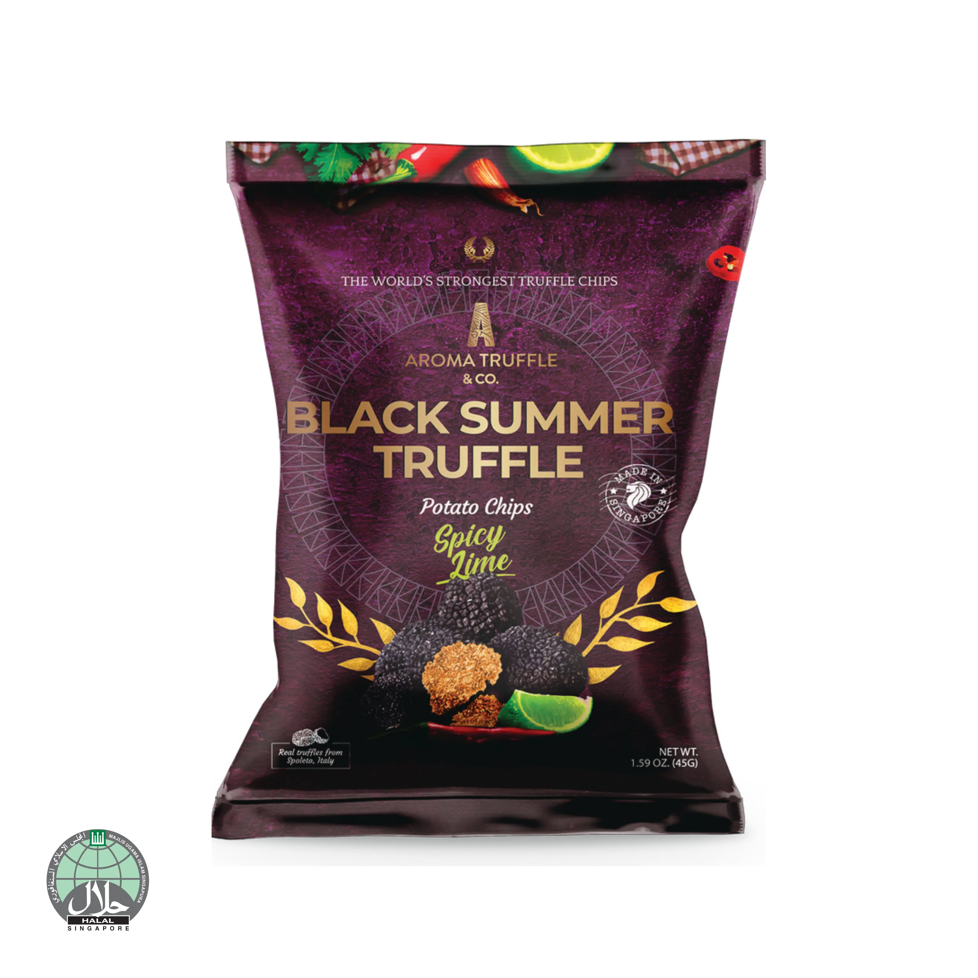Black Summer Truffle Chips - Spicy Lime (45g) - Aroma Truffle