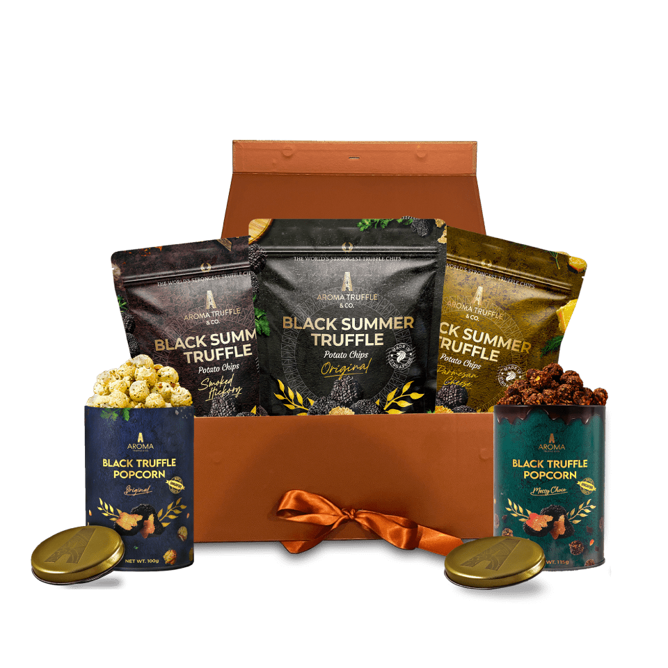 Trufflicious Gift Box Bundle B: 3 x Truffle Potato Chips + 2 x Popcorn - Aroma Truffle